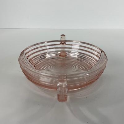 -64- GLASSWARE | Anchor Hocking Pink | Two Handled Relish Bowls