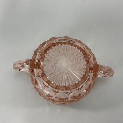 -65- GLASSWARE | Cubist Jeanette Glass Co. | Pink Sugar Dishes