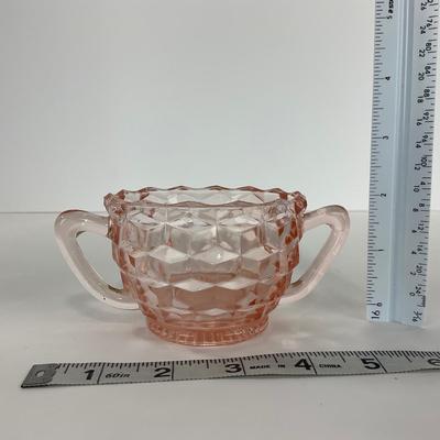-65- GLASSWARE | Cubist Jeanette Glass Co. | Pink Sugar Dishes