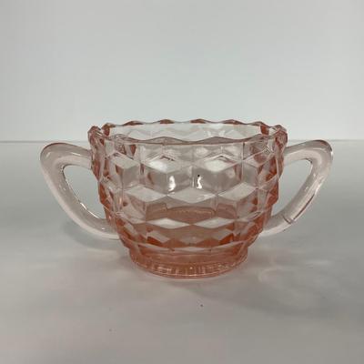 -65- GLASSWARE | Cubist Jeanette Glass Co. | Pink Sugar Dishes