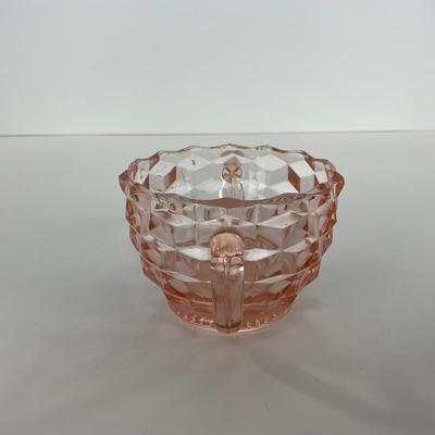 -65- GLASSWARE | Cubist Jeanette Glass Co. | Pink Sugar Dishes