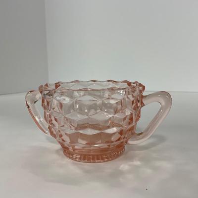-65- GLASSWARE | Cubist Jeanette Glass Co. | Pink Sugar Dishes