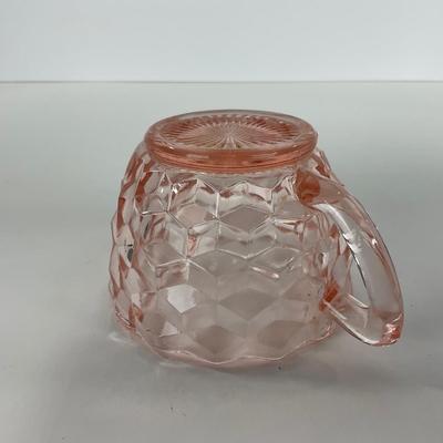 -65- GLASSWARE | Cubist Jeanette Glass Co. | Pink Sugar Dishes