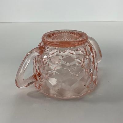 -65- GLASSWARE | Cubist Jeanette Glass Co. | Pink Sugar Dishes