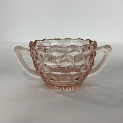 -65- GLASSWARE | Cubist Jeanette Glass Co. | Pink Sugar Dishes