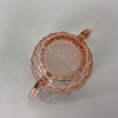 -65- GLASSWARE | Cubist Jeanette Glass Co. | Pink Sugar Dishes