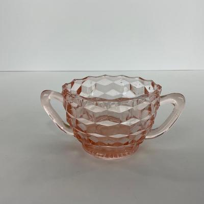 -65- GLASSWARE | Cubist Jeanette Glass Co. | Pink Sugar Dishes