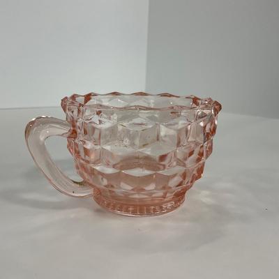 -65- GLASSWARE | Cubist Jeanette Glass Co. | Pink Sugar Dishes
