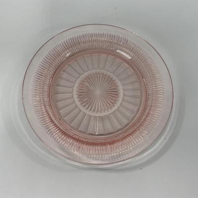 -66- GLASSWARE | Coronation Hocking Glass Co. | Pink Depression Plates & Sherbet