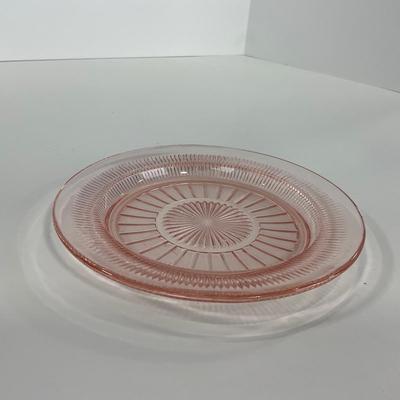 -66- GLASSWARE | Coronation Hocking Glass Co. | Pink Depression Plates & Sherbet