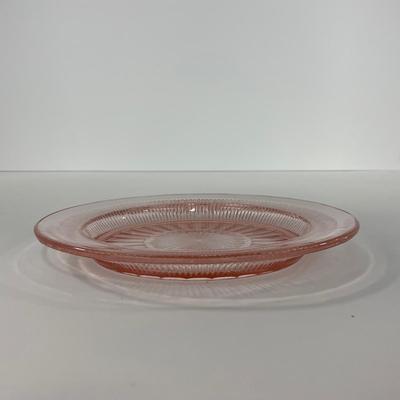 -66- GLASSWARE | Coronation Hocking Glass Co. | Pink Depression Plates & Sherbet