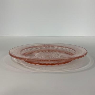 -66- GLASSWARE | Coronation Hocking Glass Co. | Pink Depression Plates & Sherbet