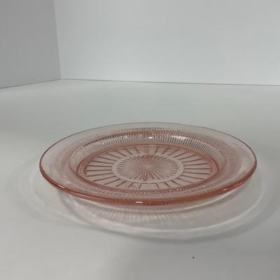-66- GLASSWARE | Coronation Hocking Glass Co. | Pink Depression Plates & Sherbet