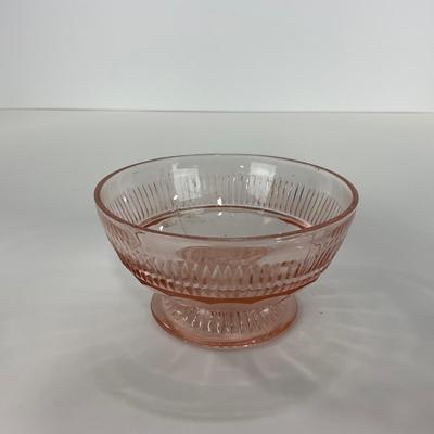 -66- GLASSWARE | Coronation Hocking Glass Co. | Pink Depression Plates & Sherbet