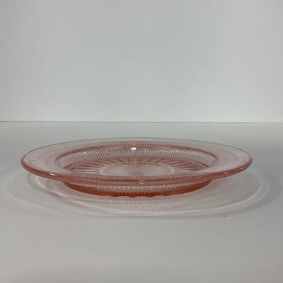-66- GLASSWARE | Coronation Hocking Glass Co. | Pink Depression Plates & Sherbet