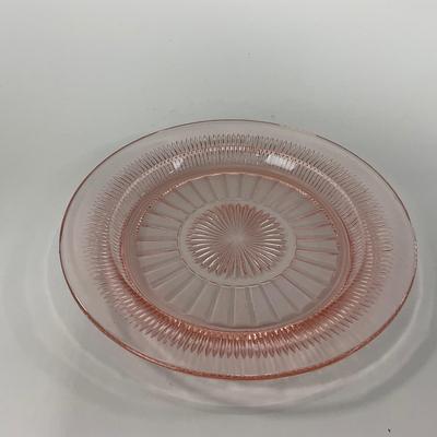 -66- GLASSWARE | Coronation Hocking Glass Co. | Pink Depression Plates & Sherbet