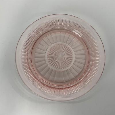-66- GLASSWARE | Coronation Hocking Glass Co. | Pink Depression Plates & Sherbet