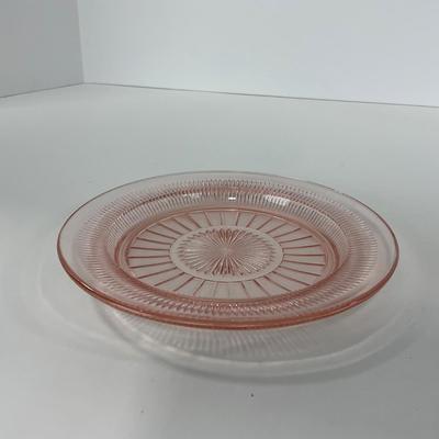 -66- GLASSWARE | Coronation Hocking Glass Co. | Pink Depression Plates & Sherbet