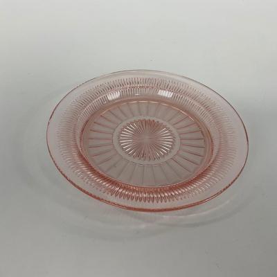 -66- GLASSWARE | Coronation Hocking Glass Co. | Pink Depression Plates & Sherbet