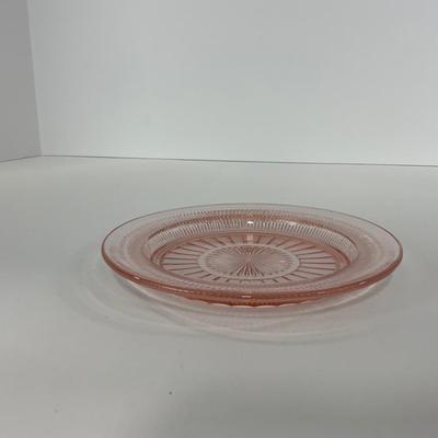 -66- GLASSWARE | Coronation Hocking Glass Co. | Pink Depression Plates & Sherbet