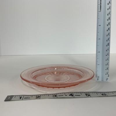 -66- GLASSWARE | Coronation Hocking Glass Co. | Pink Depression Plates & Sherbet