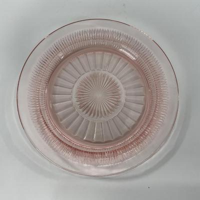 -66- GLASSWARE | Coronation Hocking Glass Co. | Pink Depression Plates & Sherbet