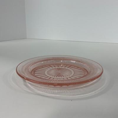 -66- GLASSWARE | Coronation Hocking Glass Co. | Pink Depression Plates & Sherbet