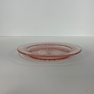 -66- GLASSWARE | Coronation Hocking Glass Co. | Pink Depression Plates & Sherbet
