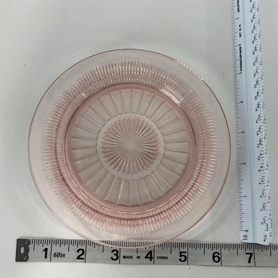 -66- GLASSWARE | Coronation Hocking Glass Co. | Pink Depression Plates & Sherbet