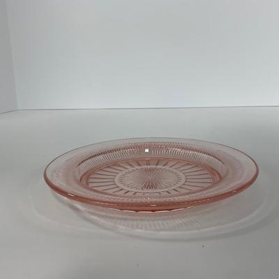 -66- GLASSWARE | Coronation Hocking Glass Co. | Pink Depression Plates & Sherbet