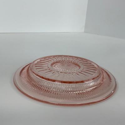 -66- GLASSWARE | Coronation Hocking Glass Co. | Pink Depression Plates & Sherbet