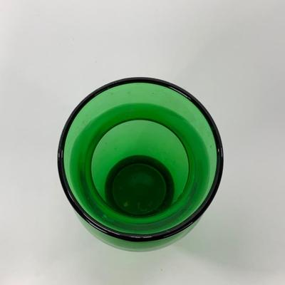 -70- GLASSWARE | Anchor Hocking Glass Co. | Forest Green Vases