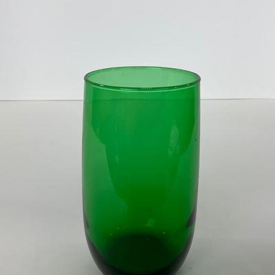 -71- GLASSWARE | Anchor Hocking Glass Co. | Forest Green Pitcher & Glass
