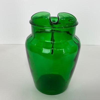 -71- GLASSWARE | Anchor Hocking Glass Co. | Forest Green Pitcher & Glass