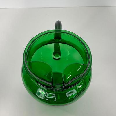 -71- GLASSWARE | Anchor Hocking Glass Co. | Forest Green Pitcher & Glass