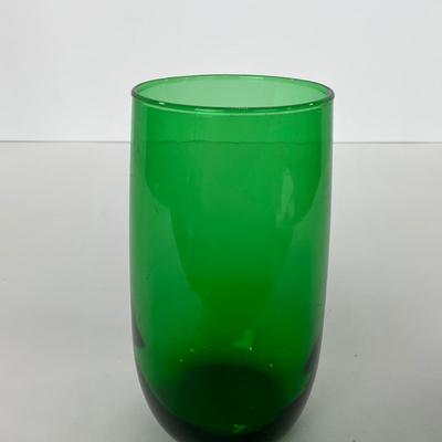 -71- GLASSWARE | Anchor Hocking Glass Co. | Forest Green Pitcher & Glass