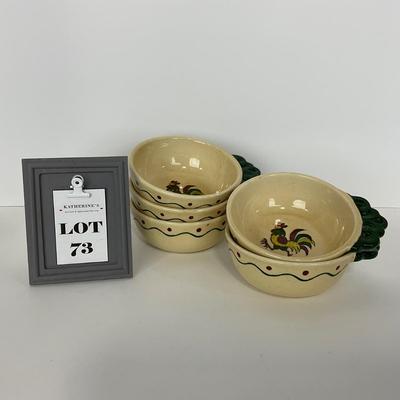 -73- DISHES | Rooster Metlox Poppytrail California Pottery | Soup Bowls