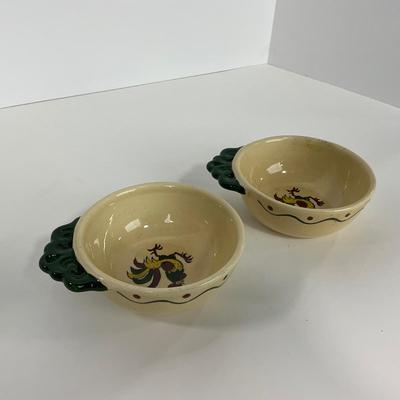 -73- DISHES | Rooster Metlox Poppytrail California Pottery | Soup Bowls