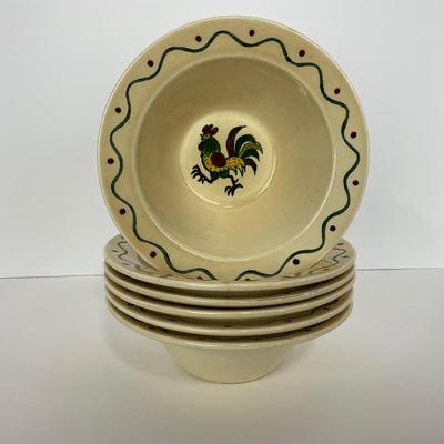-75- DISHES | Rooster Metlox Poppytrail California Pottery | Cereal Bowls