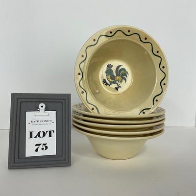 -75- DISHES | Rooster Metlox Poppytrail California Pottery | Cereal Bowls