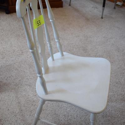 Antique white chair w/ flowers