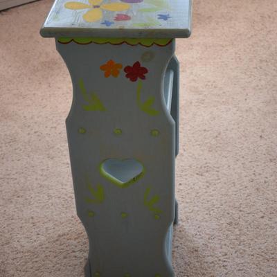 Blue Floral painted shelf