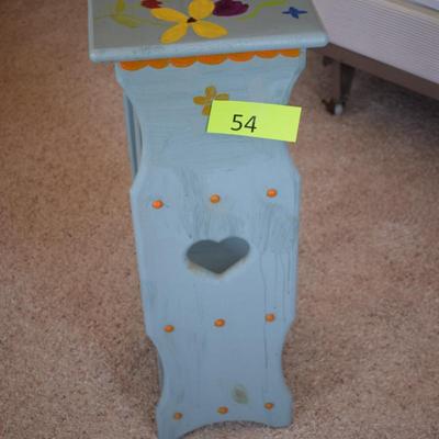 Blue Floral painted shelf