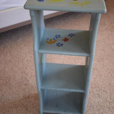 Blue Floral painted shelf