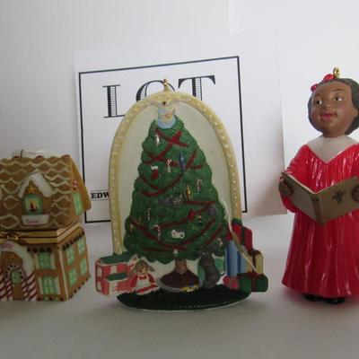 Three Hallmark Keepsake Christmas Ornaments in Boxes