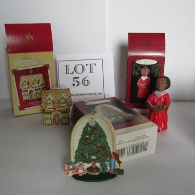 Three Hallmark Keepsake Christmas Ornaments in Boxes