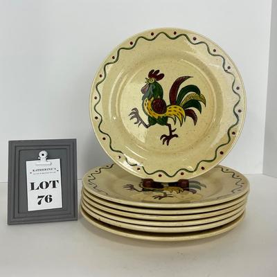 -76- DISHES | Rooster Metlox Poppytrail California Pottery | Large Plates