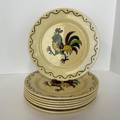 -76- DISHES | Rooster Metlox Poppytrail California Pottery | Large Plates