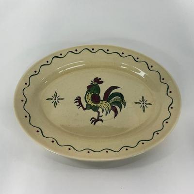 -77- DISHES | Rooster Metlox Poppytrail California Pottery | Platter