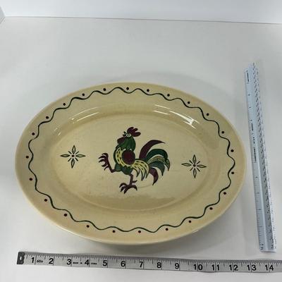 -77- DISHES | Rooster Metlox Poppytrail California Pottery | Platter